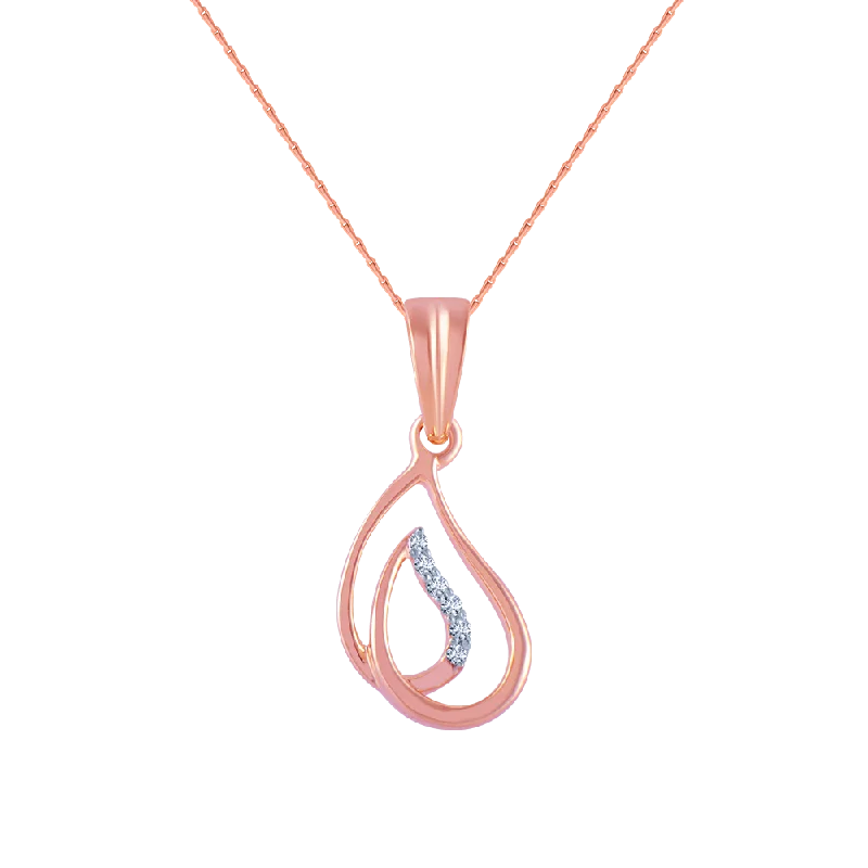 necklaces layered stackable set -18k (750) Rose Gold And Diamond Pendant For Women