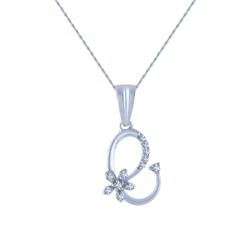 necklaces for everyday wear -18k (750) White Gold And Diamond Pendant For Women