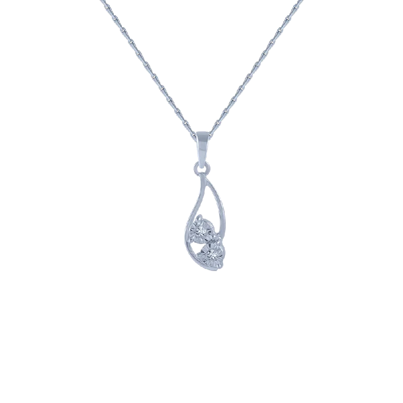 necklaces handmade unique craft -18KT (750) White Gold And Diamond Pendant For Women