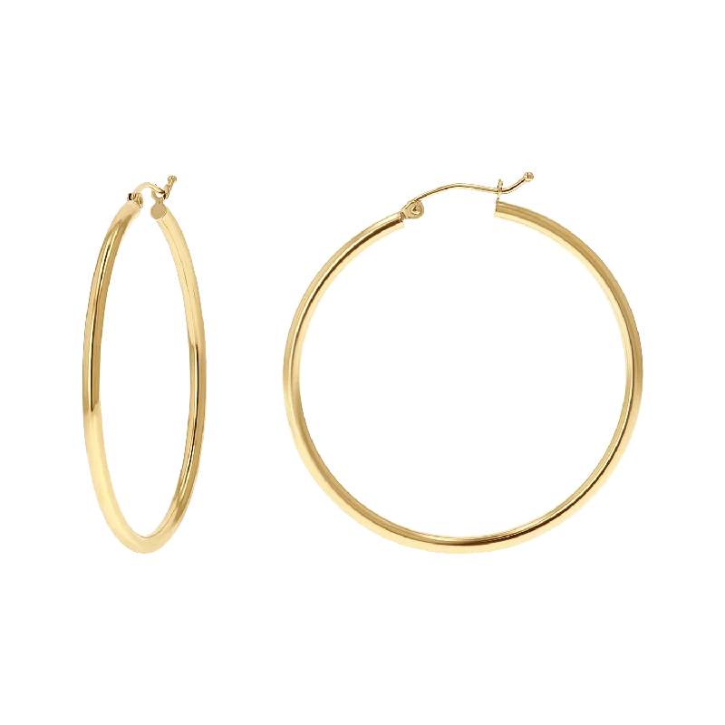 Dainty diamond earrings for women -2mm Gold Tube Hoop Earrings