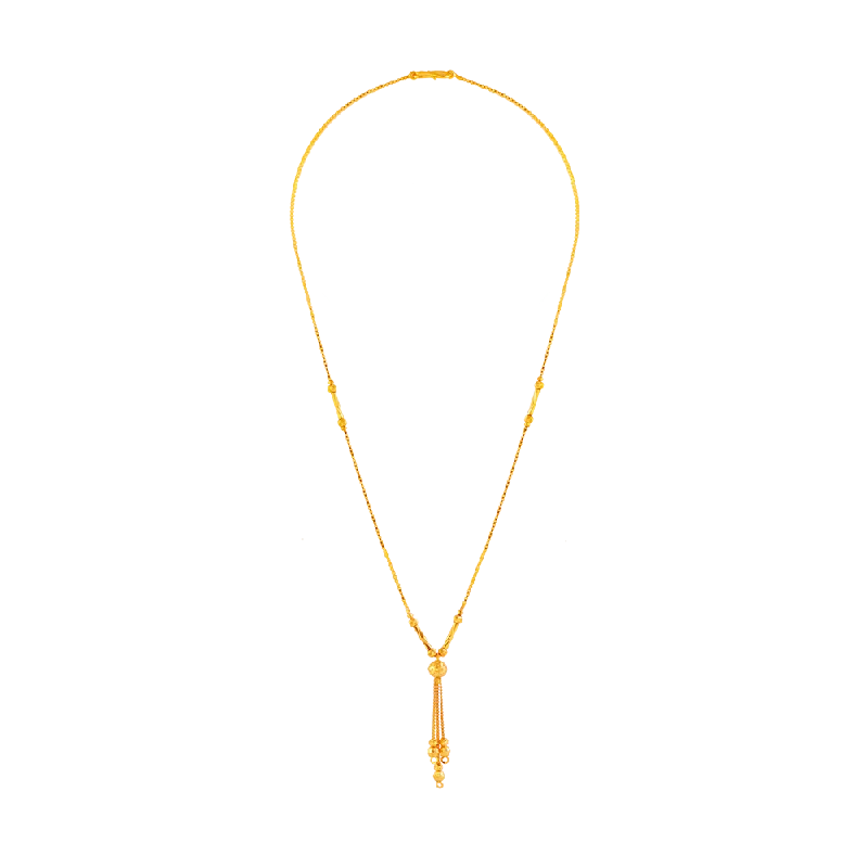 necklaces with gold plating -22KT (916) Yellow Gold Chain Pendant For Women