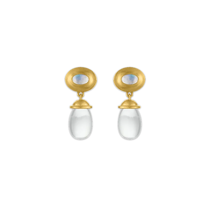 Ladies crystal stud earrings -Moonstone Alabastra Earrings