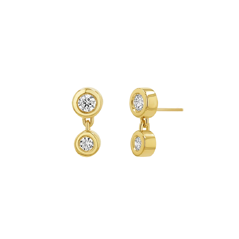 Ladies star-shaped earrings -Linked Diamond Duo Studs