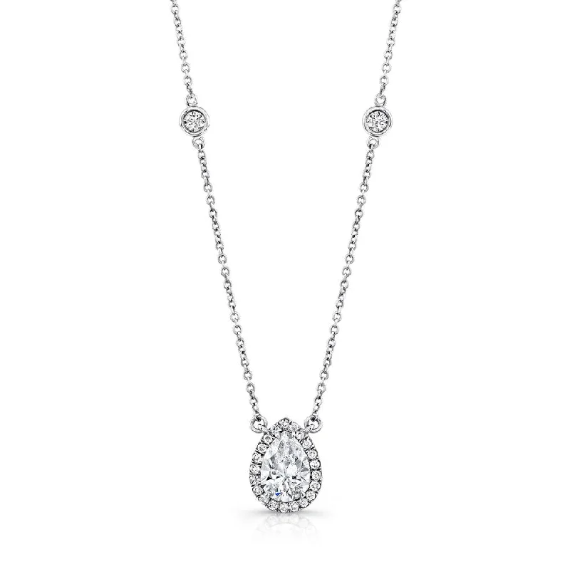 necklaces with sun pendant -Uneek Pear Shaped Diamond Pendant