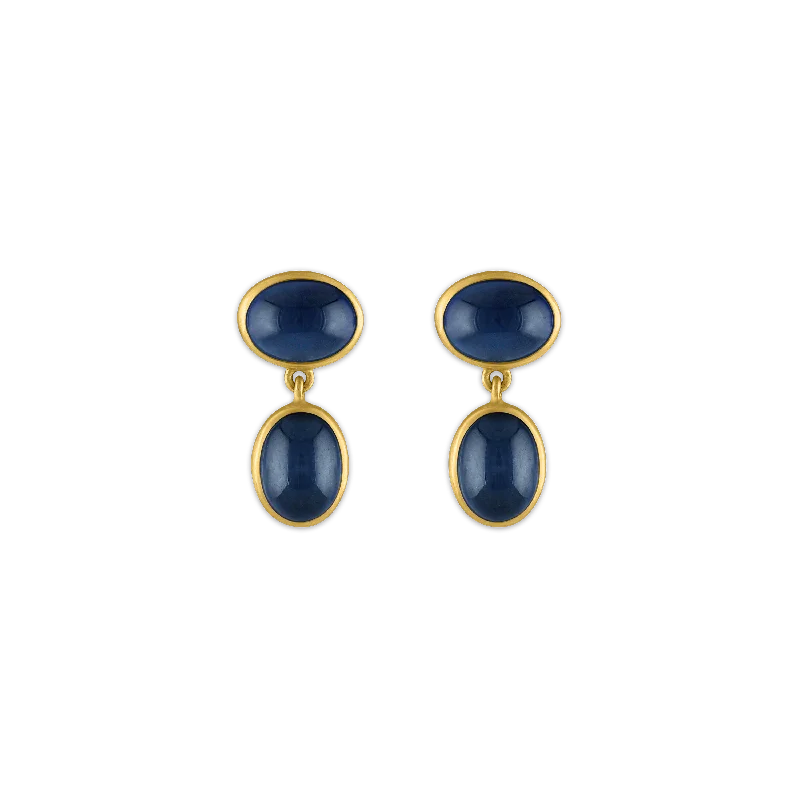 Long tassel earrings for ladies -Small Blue Sapphire Amphora Earrings