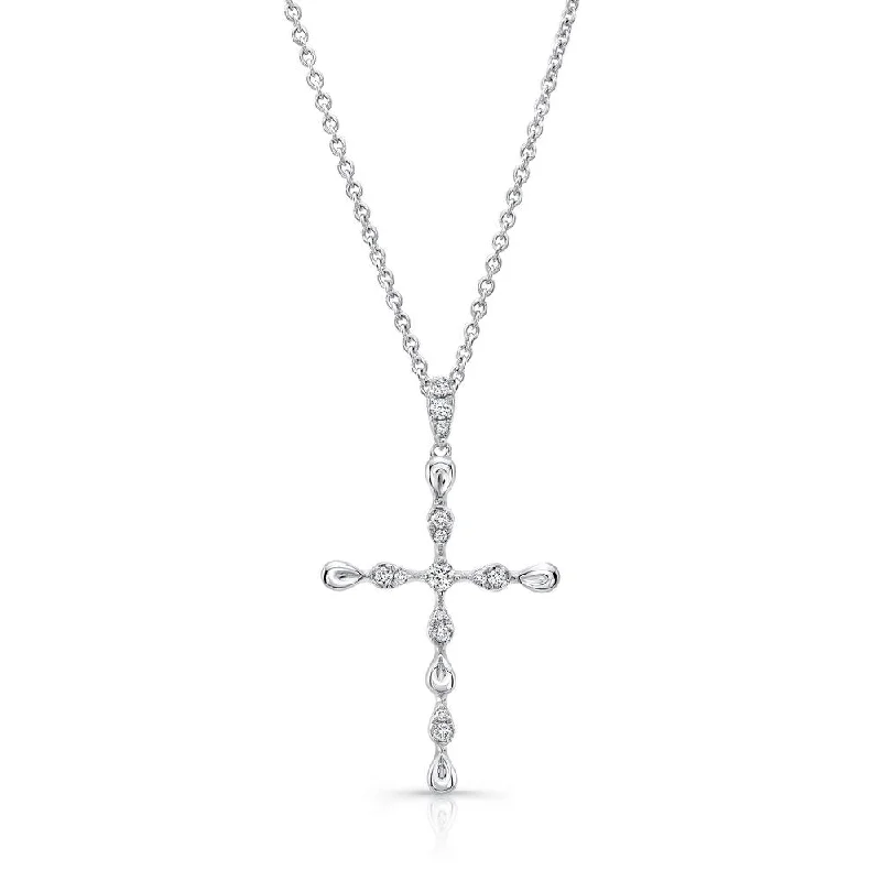 necklaces bold statement piece -Uneek Petite Cross Pendant with 0.15 Carats of Diamonds