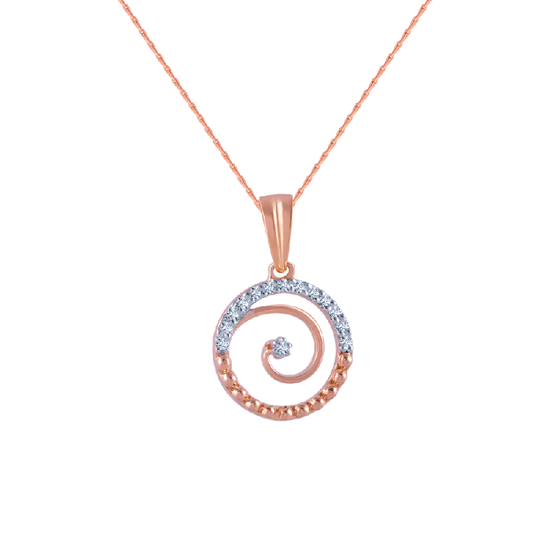 necklaces for teens trendy -18k (750) Rose Gold And Diamond Pendant For Women