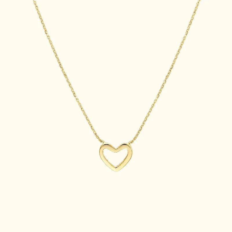 necklaces layered trendy look -Mini Open Heart Necklace