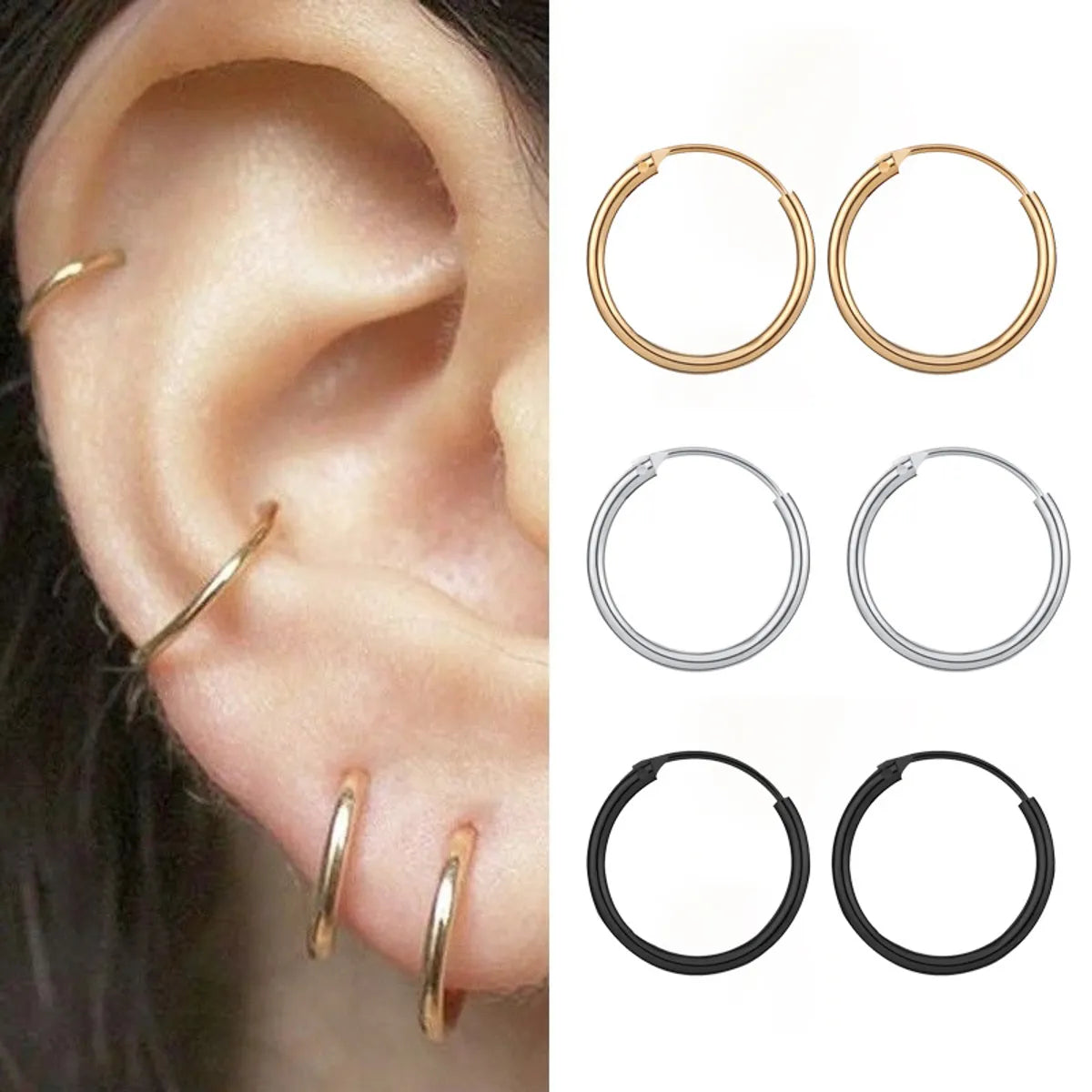 Dainty stud earrings for women -Simple Style Geometric Plating Copper No Inlaid Earrings