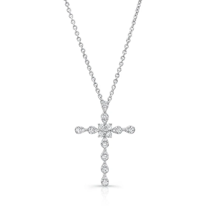 necklaces with zircon sparkle -Uneek Stylized Diamond Cross Pendant