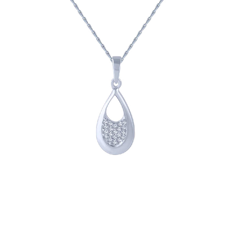 necklaces romantic delicate look -18KT (750) White Gold And Diamond Pendant For Women