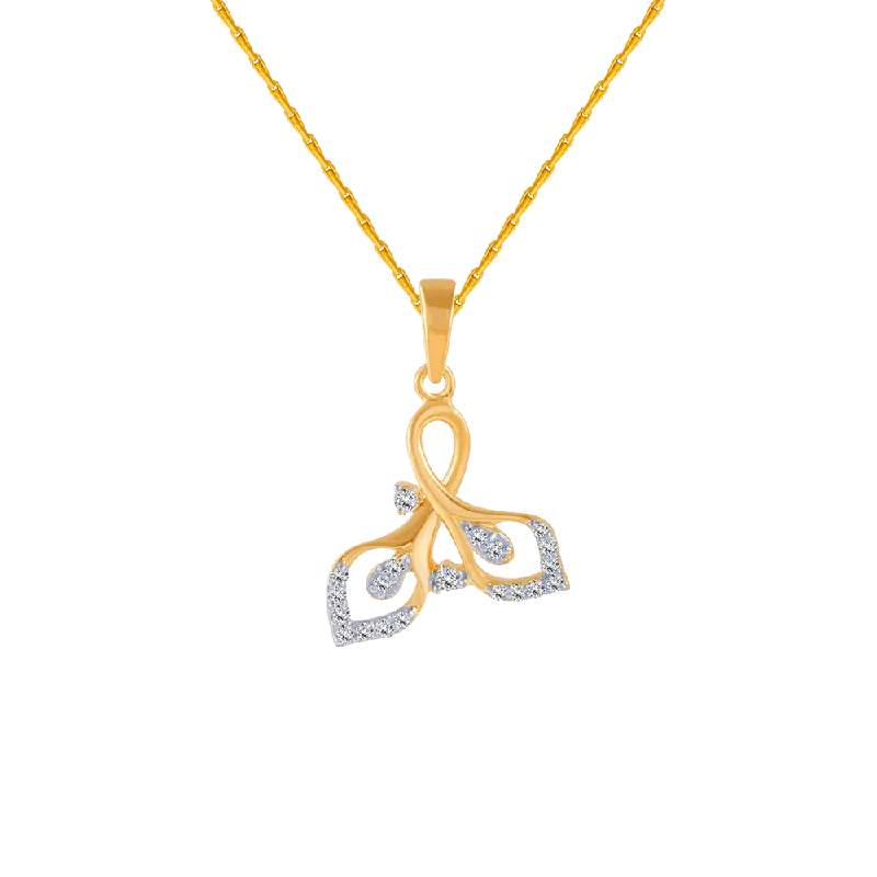 necklaces hypoallergenic metal -18KT (750) Yellow Gold And Diamond Pendant For Women