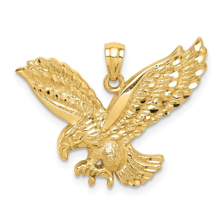 necklaces layered trendy look -14K Diamond-cut Eagle Pendant