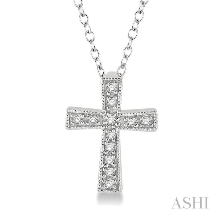 necklaces with black onyx -1/20 Ctw Single Cut Diamond Cross Pendant in Sterling Silver with Chain