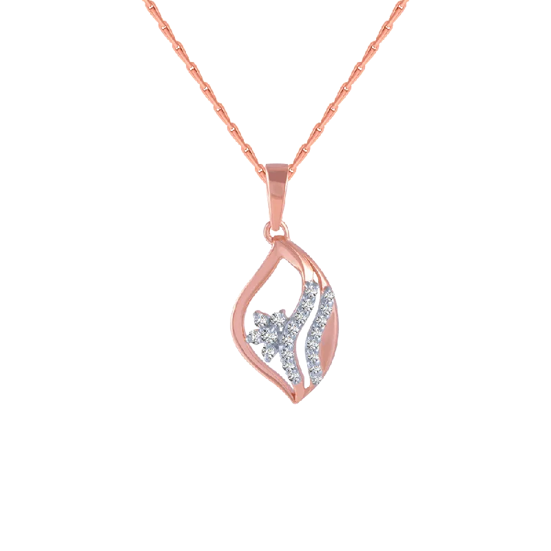 necklaces for vintage lovers -18KT (750) Rose Gold And Diamond Pendant For Women