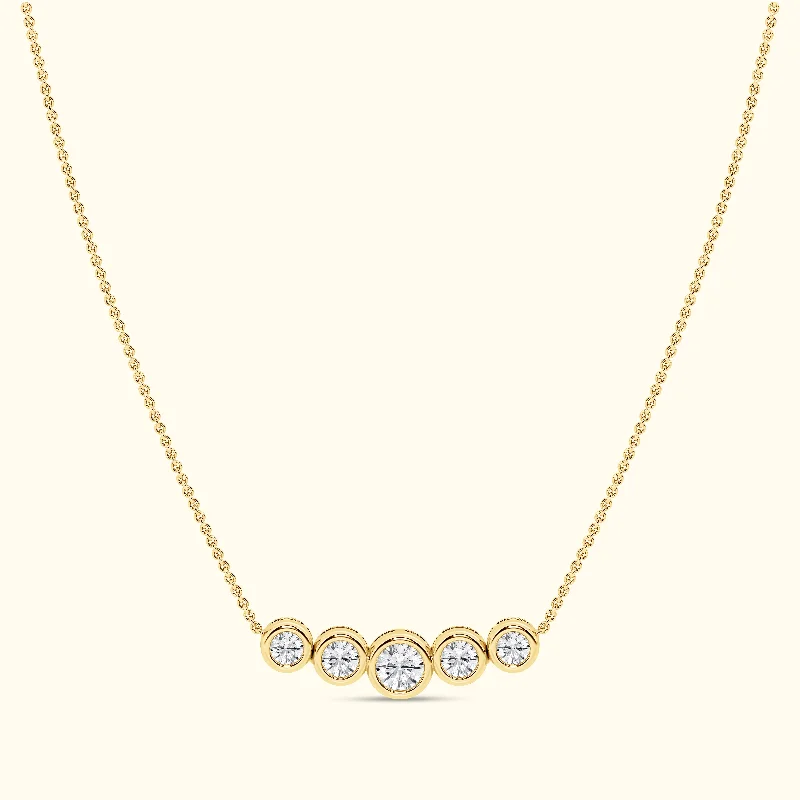 necklaces for daily elegance -Bezel Set Round 5 Stone 2.00ct Necklace