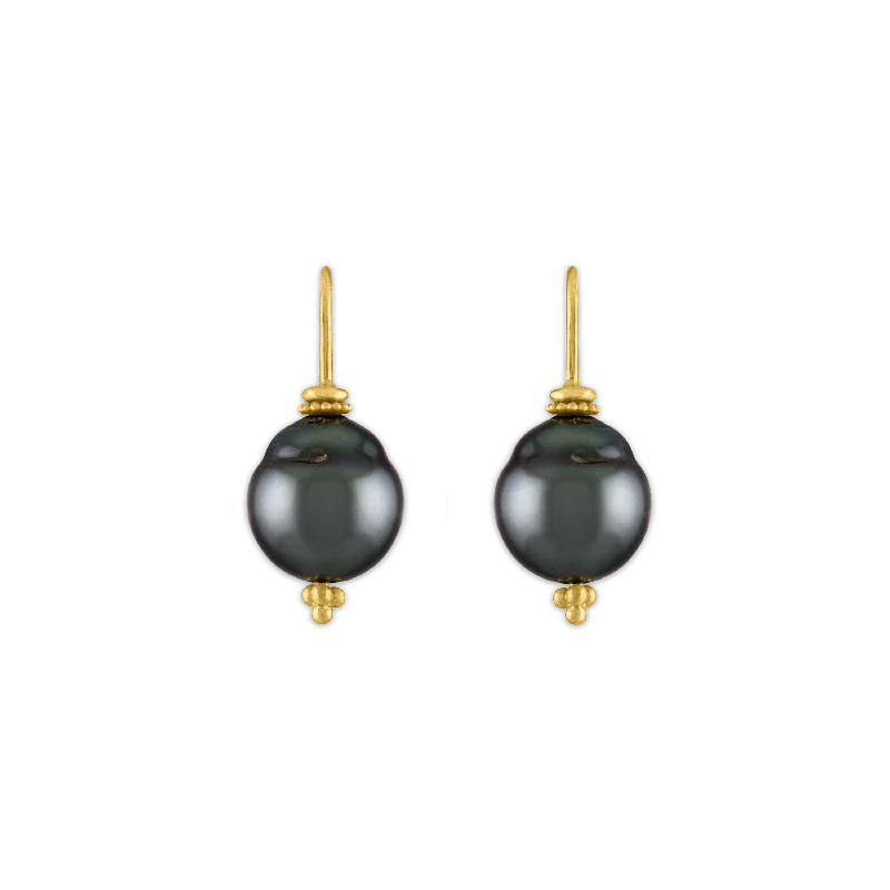 Modern dangle earrings for women -Tahitian Pearl Baby Linea Earrings