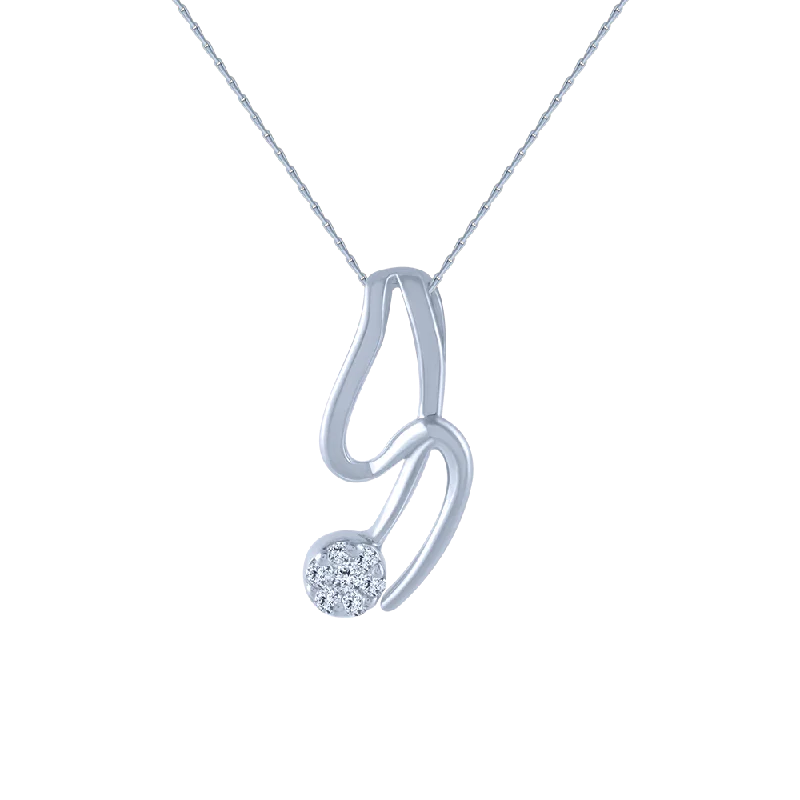 necklaces for wedding gift -18k (750) White Gold And Diamond Pendant For Women