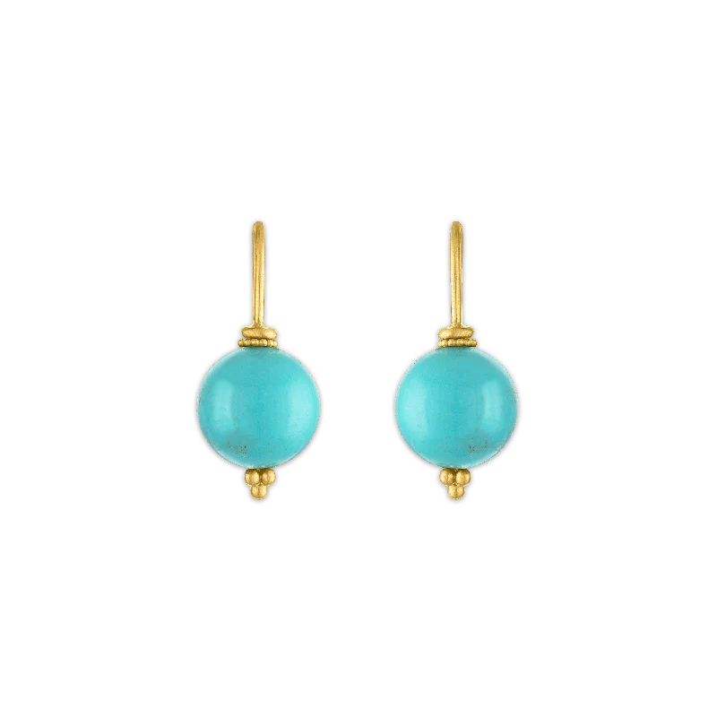 Ladies birthstone earrings -Turqouise Baby Linea Earrings