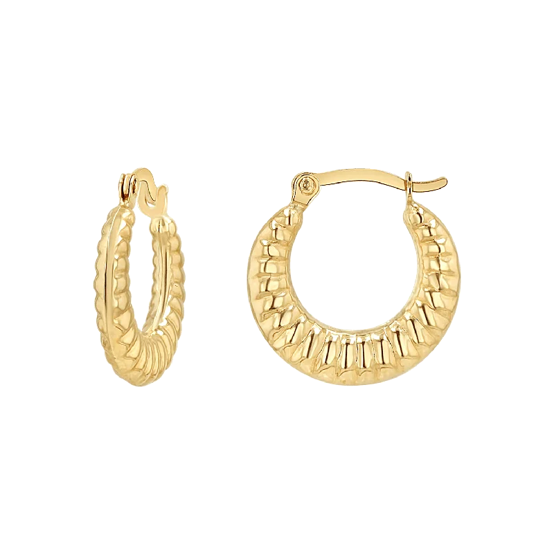 Statement pearl earrings for ladies -Linea Tapered Hoop Earrings