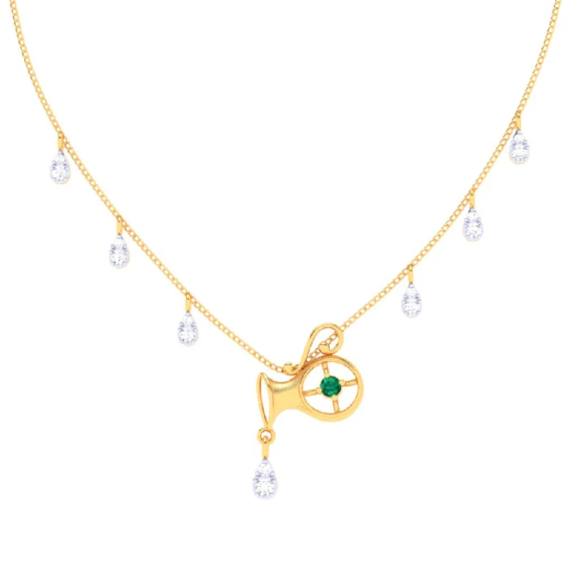 necklaces timeless beauty -22k Gold  Aquarius Themed Necklace With Stone From Pc Chandra Mugdhaa Collection