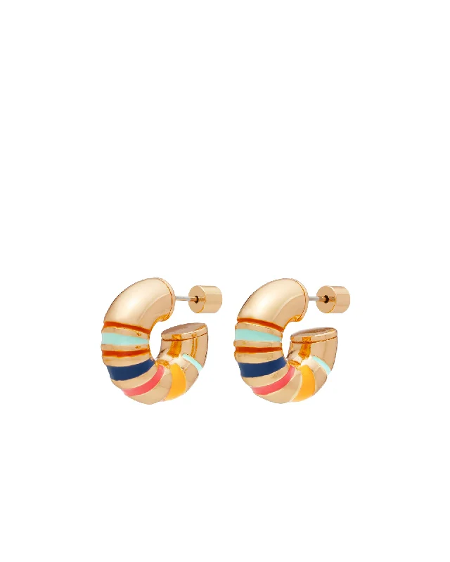 Ladies bold gold earrings -The Campania Chubbies