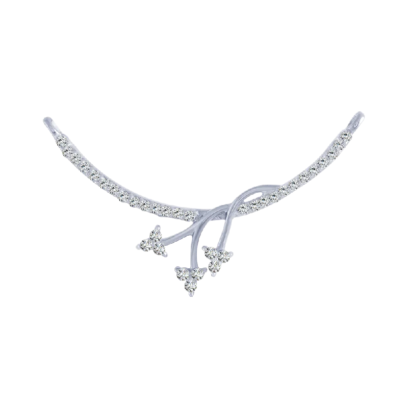 necklaces choker sleek style -18KT (750) White Gold And Diamond Pendant For Women