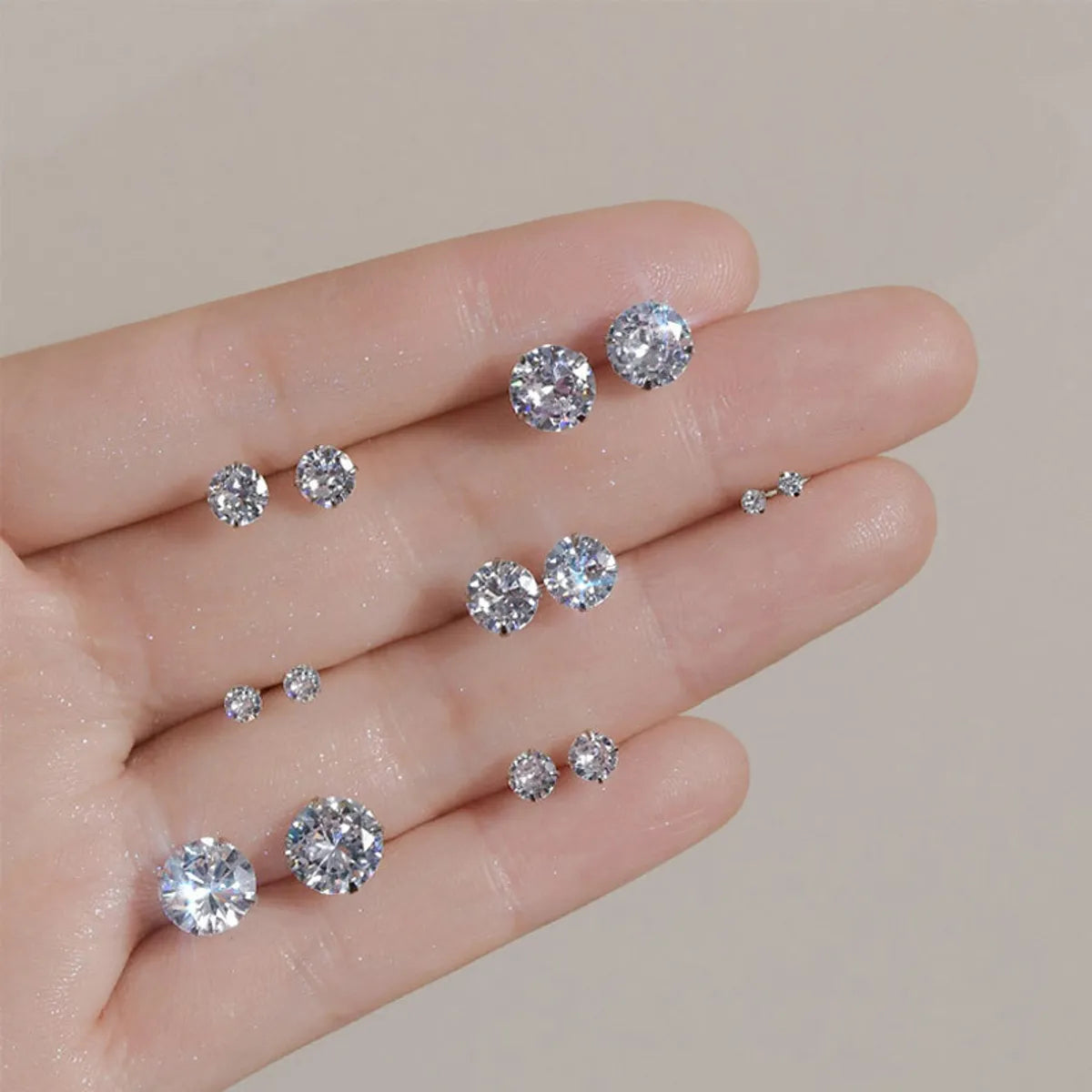 Diamond drop earrings for women -1 Pair Simple Style U Shape Silver Plating Zircon Ear Studs