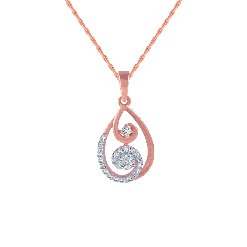 necklaces for holiday gift -18KT (750) Rose Gold And Diamond Pendant For Women