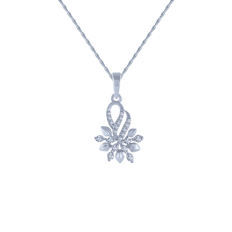 necklaces with green peridot -18KT (750) White Gold And Diamond Pendant For Women