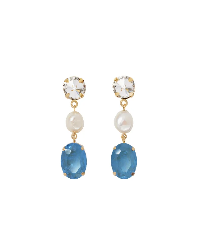 Vintage drop earrings for women -Blue Lagoon Earrings