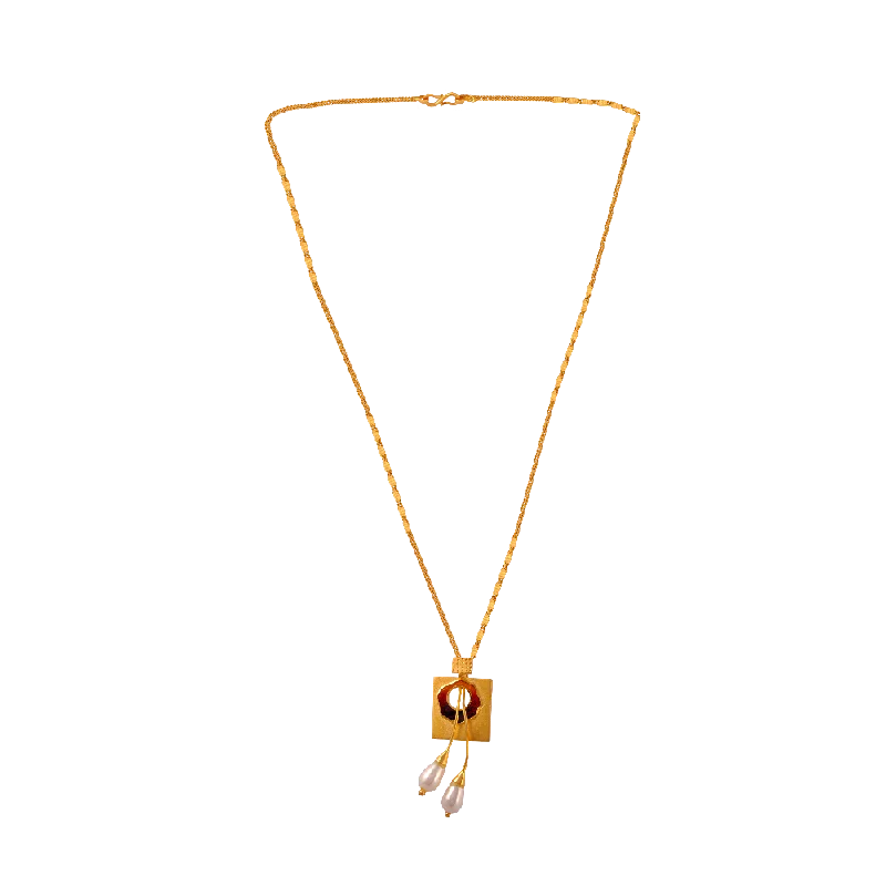 necklaces small pendant charm -22KT (916) Yellow Gold  Chain Pendant For Women