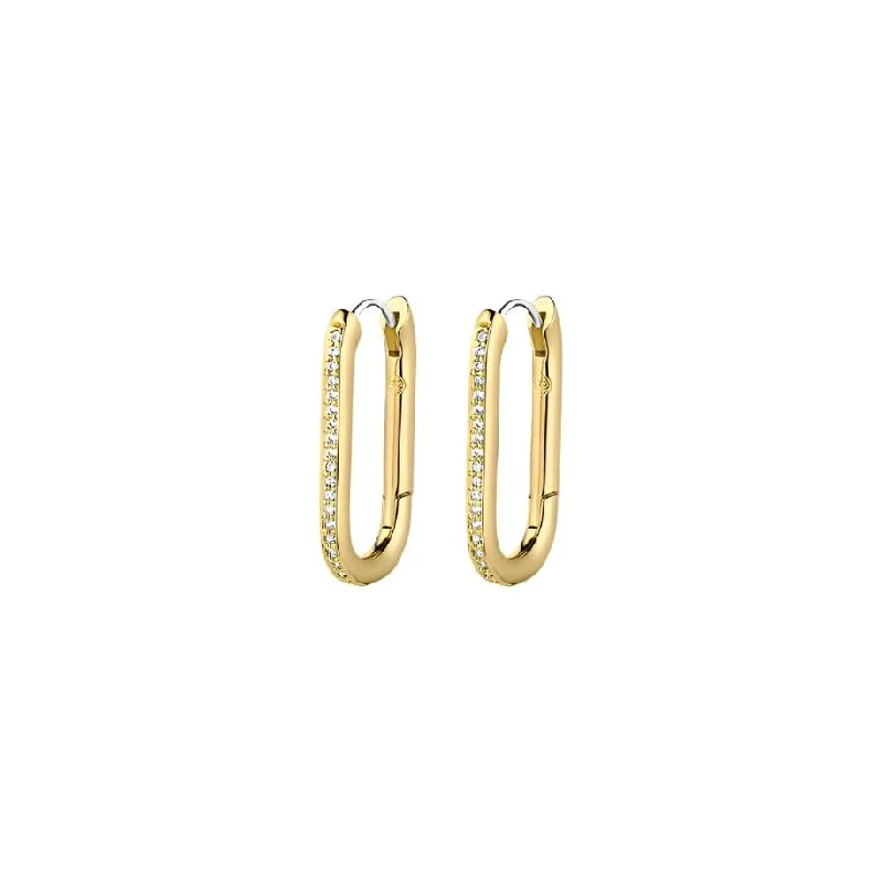 Ladies tribal style earrings -Gorjana Gold Zoey Shimmer Hoops