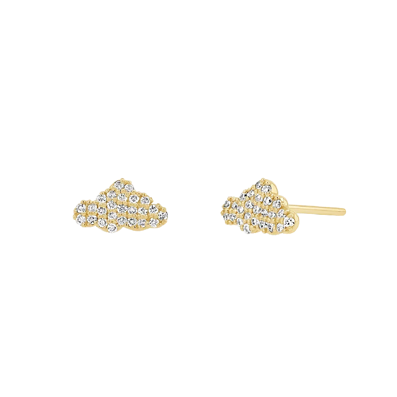 Minimal gold earrings for women -Glimmer Diamond Cloud Studs