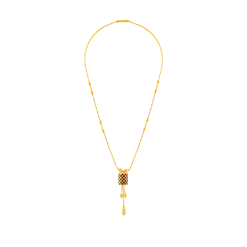 necklaces sleek modern design -22KT (916) Yellow Gold Chain Pendant For Women