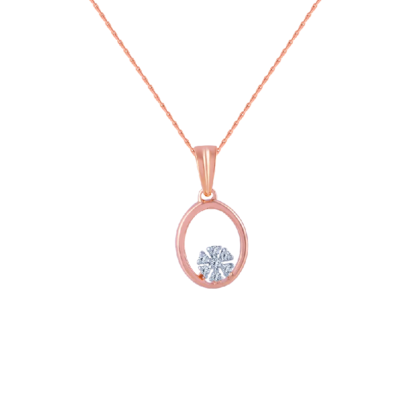 necklaces with white pearls -18k (750) Rose Gold And Diamond Pendant For Women