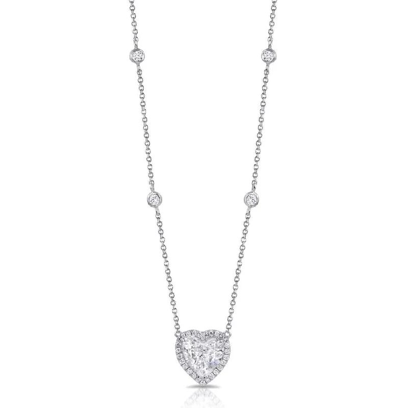 necklaces layered stackable set -Uneek Sweet-Pea Collection Heart Heart Shaped Diamond Pendant