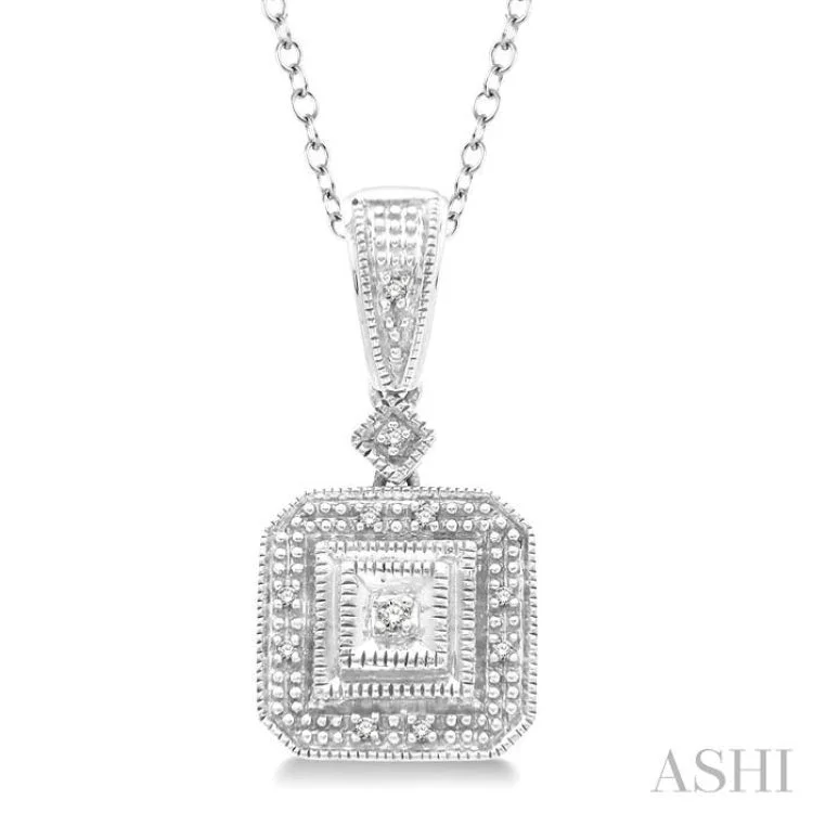 necklaces with silver pendant -1/20 Ctw Single Cut Diamond Vintage Pendant in Sterling Silver With Chain