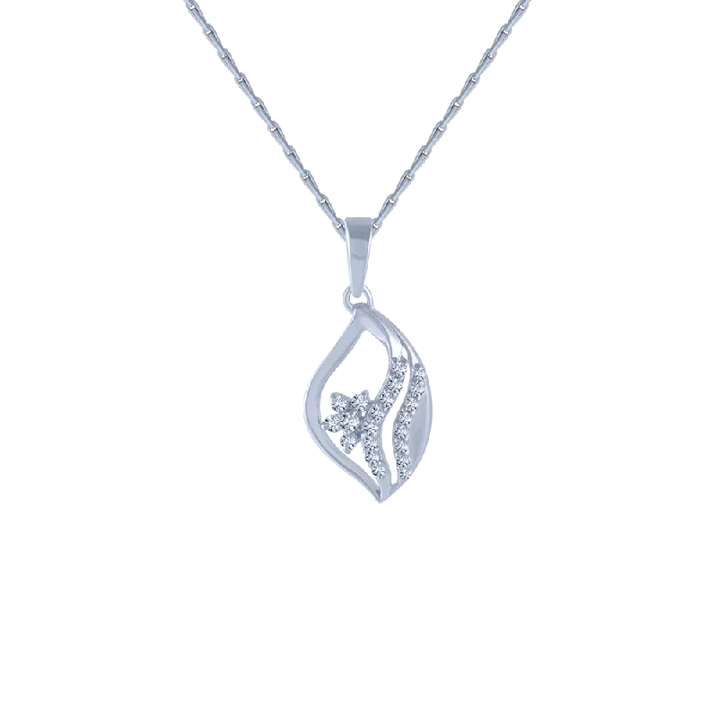 necklaces with arrow detail -18KT (750) White Gold And Diamond Pendant For Women