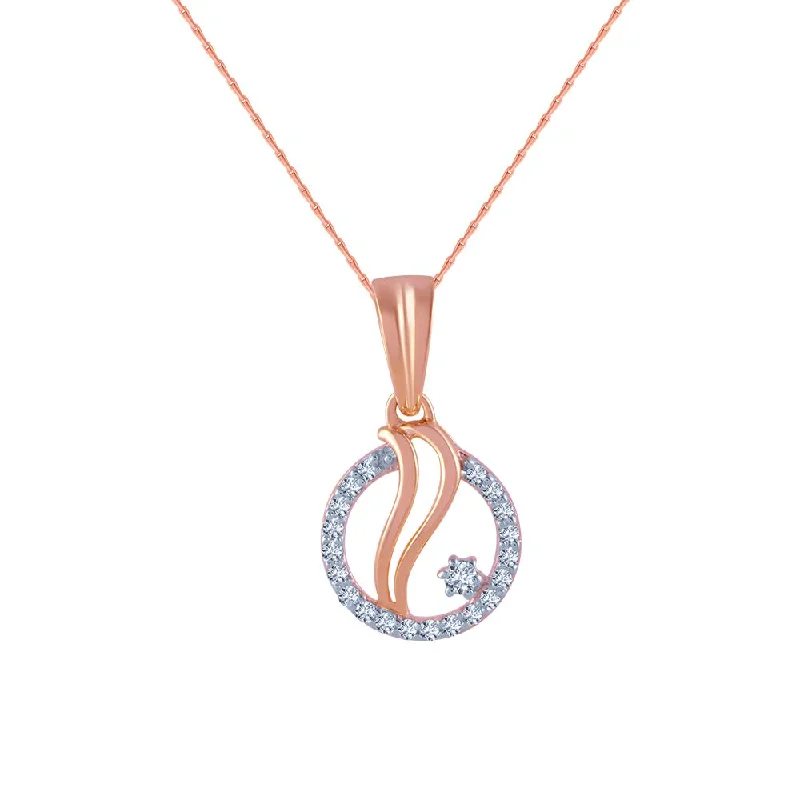 necklaces with amethyst purple -18k (750) Rose Gold And Diamond Pendant For Women