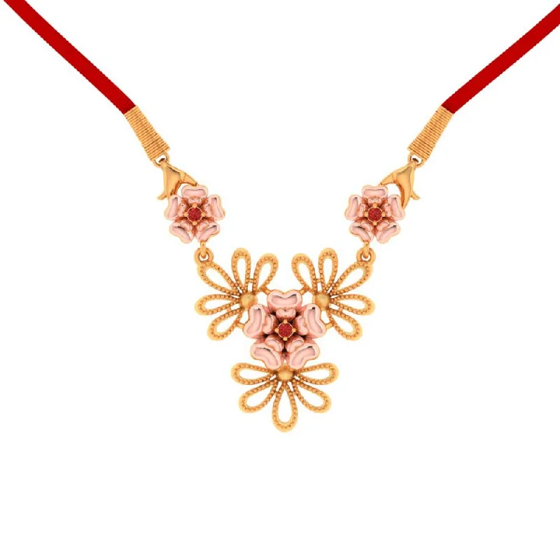 necklaces with rainbow gems -22k Floral Designed Gold Necklace