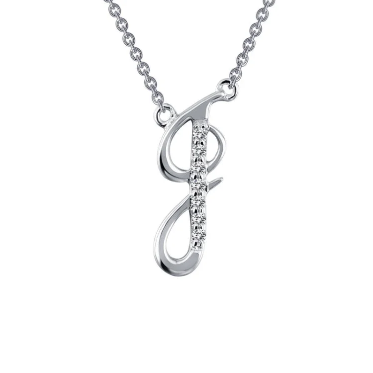 necklaces with moon charm -Letter J Pendant Necklace