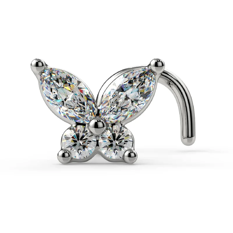 Modern engagement rings for women -Papillon Diamond Butterfly Nose Ring