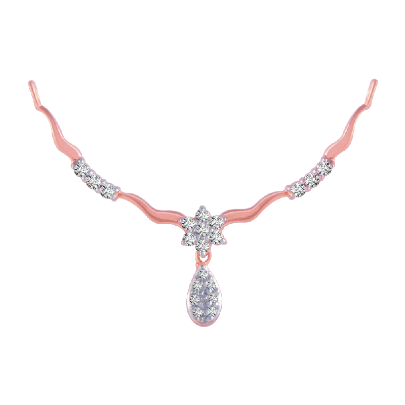 necklaces for young women -18KT (750) Rose Gold And Diamond Pendant For Women