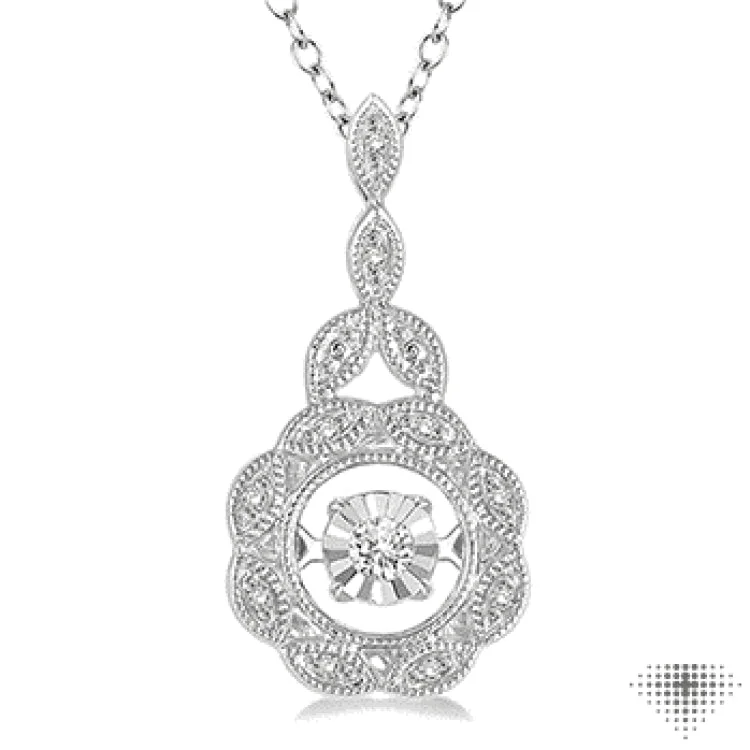 necklaces with pink sapphire -1/20 Ctw Diamond Emotion Pendant in Sterling Silver with Chain