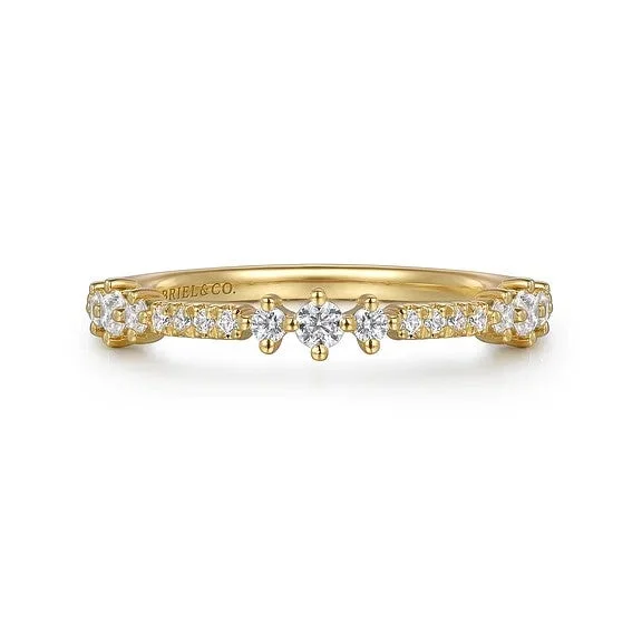 Affordable engagement rings for women -14K Yellow Gold Diamond Ladies Ring