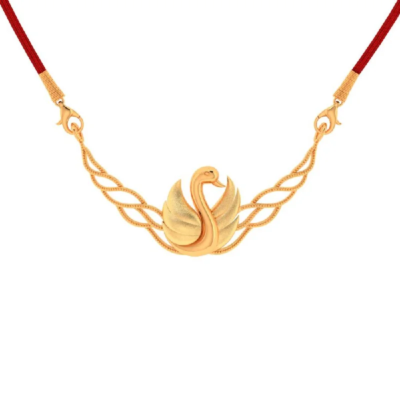 necklaces for women gold elegance -Leafy With Swan Designed 22k Gold Necklace