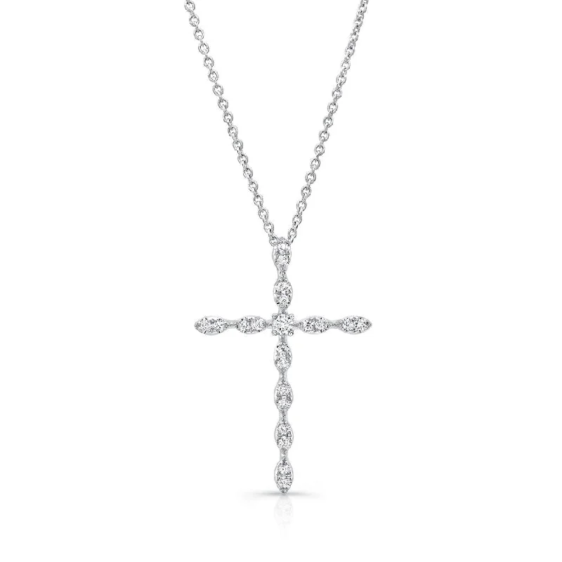 necklaces with onyx black -Uneek Skinny Diamond Cross Pendant