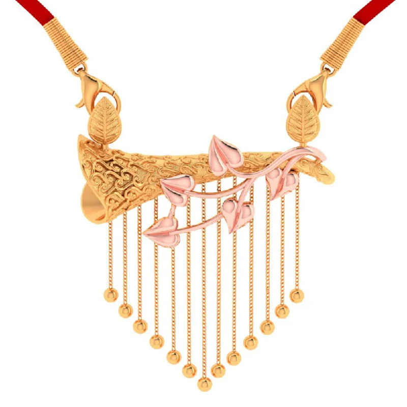 necklaces with silver pendant -Leafy Sanai Style 22k Gold Necklace