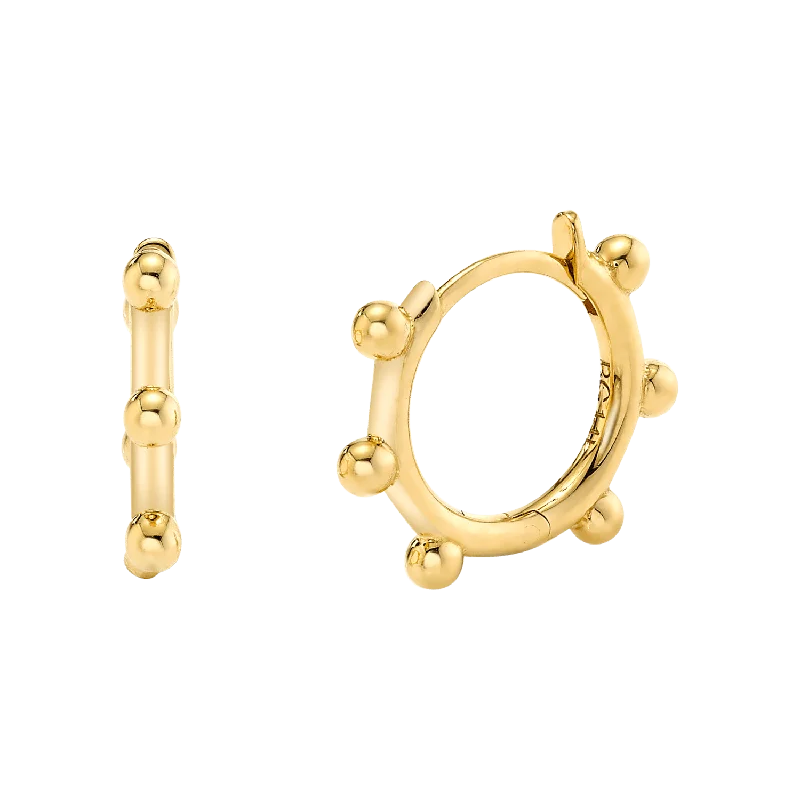 Ladies designer earrings -Ball Huggie Hoop Earrings